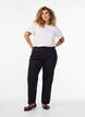Loose jeans with cropped length, Black, Model image number 0