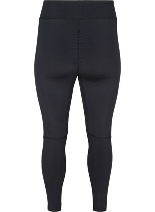 Cropped tights with wrinkle details, Black, Packshot image number 1