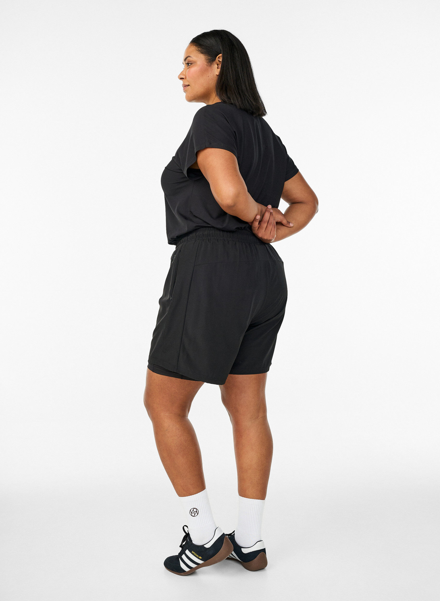 Zizzifashion Training shorts with inner shorts and a phone pocket, Black, Model image number 2