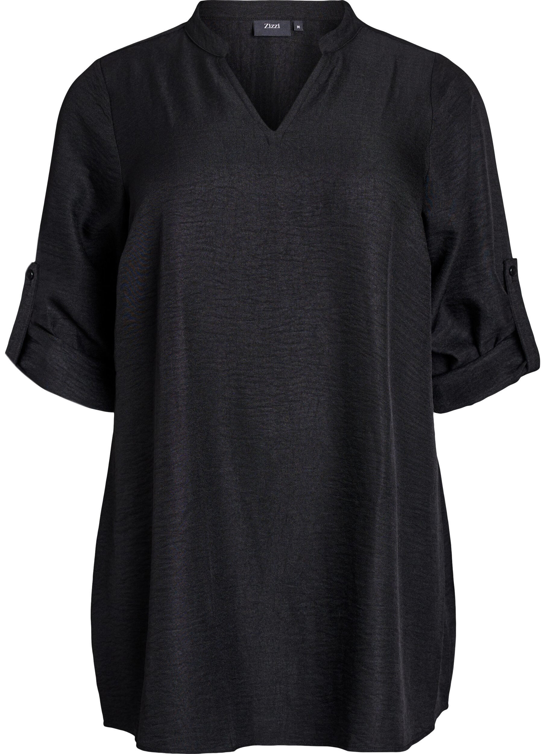 Zizzifashion Tunic with V-neck, Black, Packshot image number 0