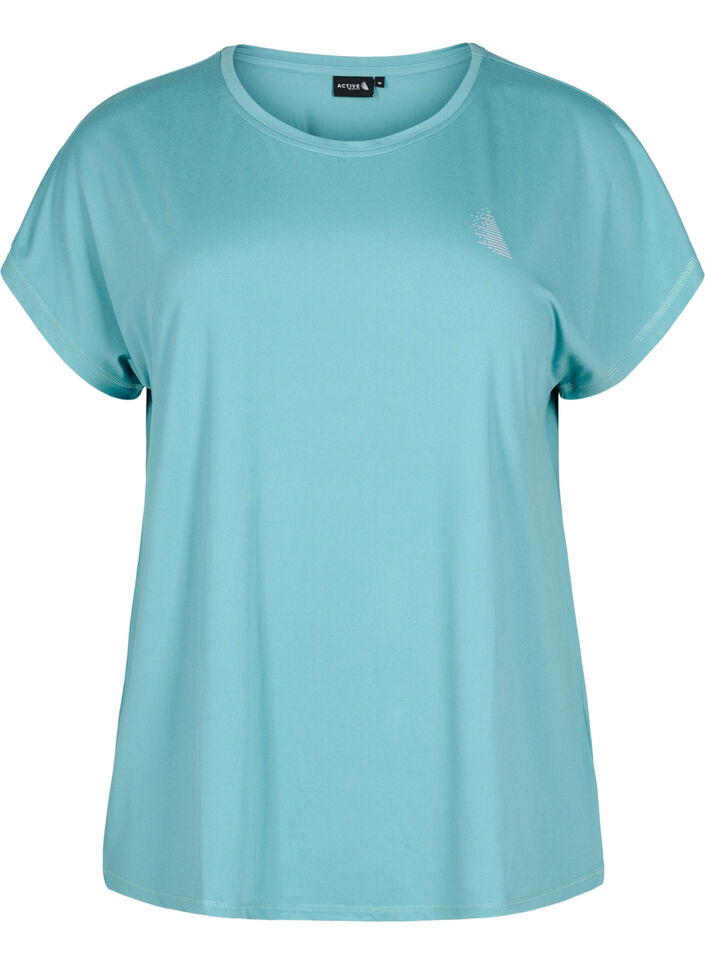 Solid-coloured workout T-shirt, Green, Packshot image number 0