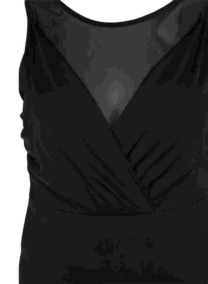 Padded bathing suit with mesh, Black, Packshot image number 2