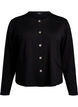 Cardigan with decorative buttons and long sleeves, Black, Packshot image number 0