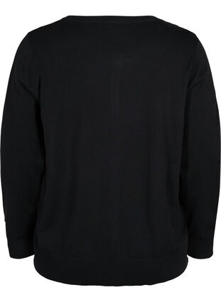 Knitted viscose blend cardigan, Black, Packshot image number 1