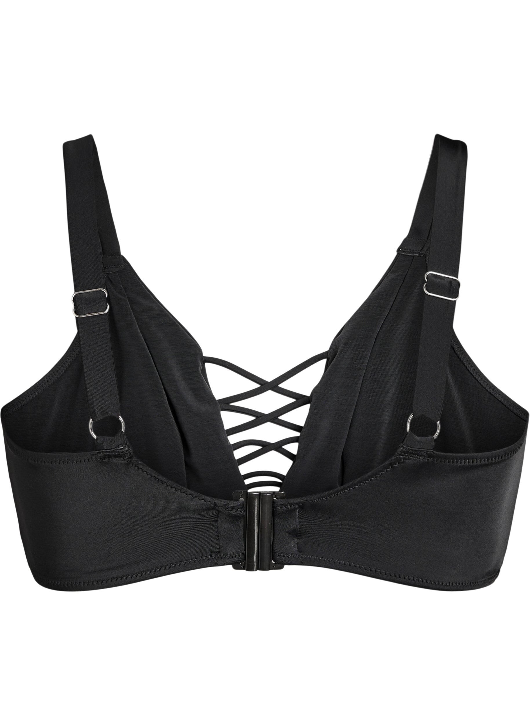 Zizzifashion Bikini top with string detail, Black, Packshot image number 1