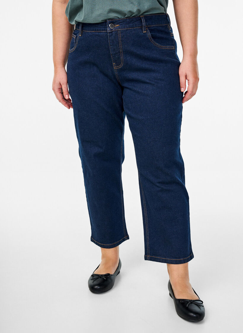 Cropped Vera jeans with a straight fit, Blue, Model image number 2