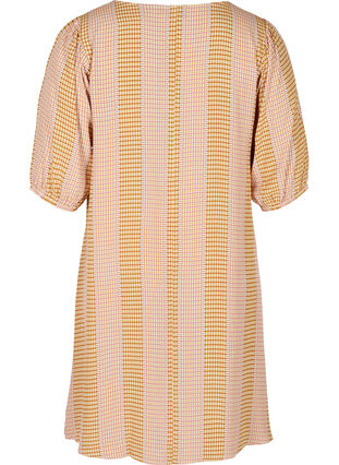 Viscose dress with print and v-neck, Apple Cinnamon AOP, Packshot image number 1