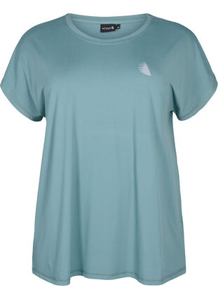 Short-sleeved workout t-shirt, North Atlantic, Packshot image number 0