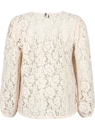FLASH - Long sleeve lace blouse, Birch, Packshot image number 1