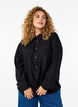 Long-sleeved linen and viscose shirt, Black, Model image number 0