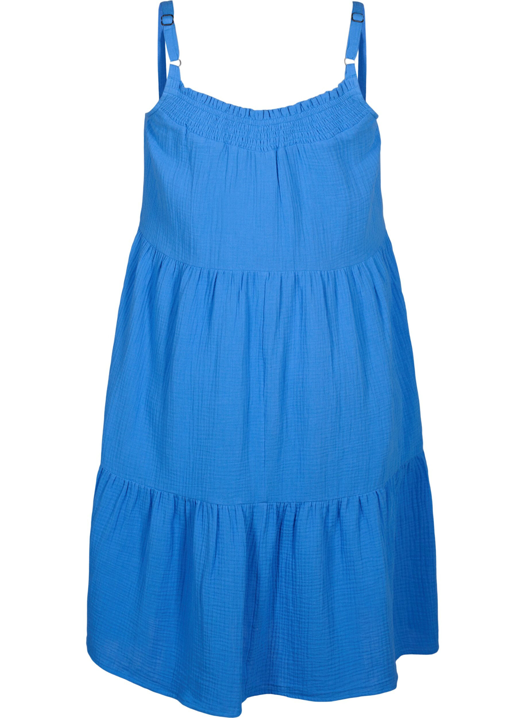 Zizzifashion Plain cotton strap dress, Marina, Packshot image number 1