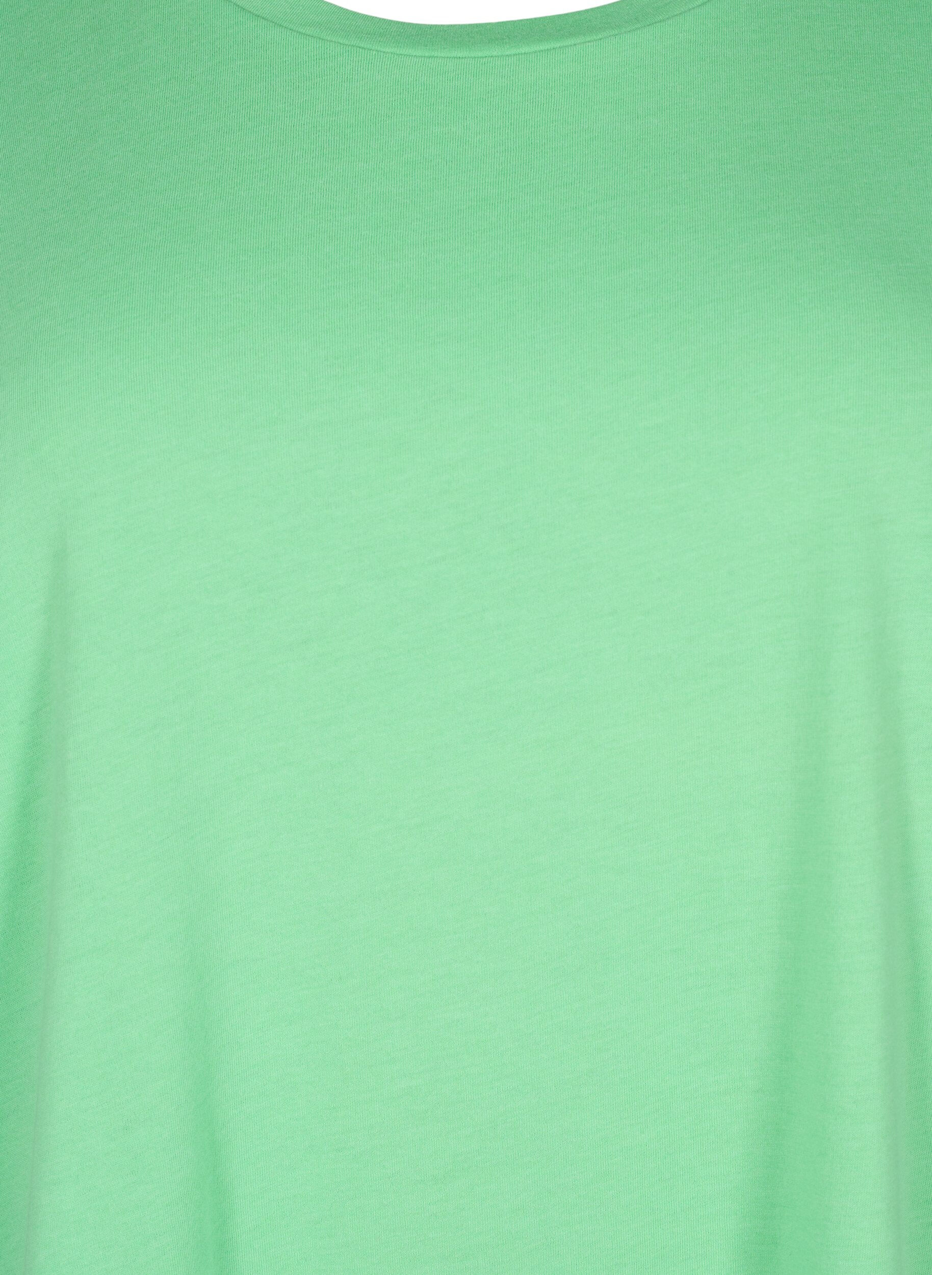 Zizzifashion Short sleeved cotton blend t-shirt, Green, Packshot image number 2