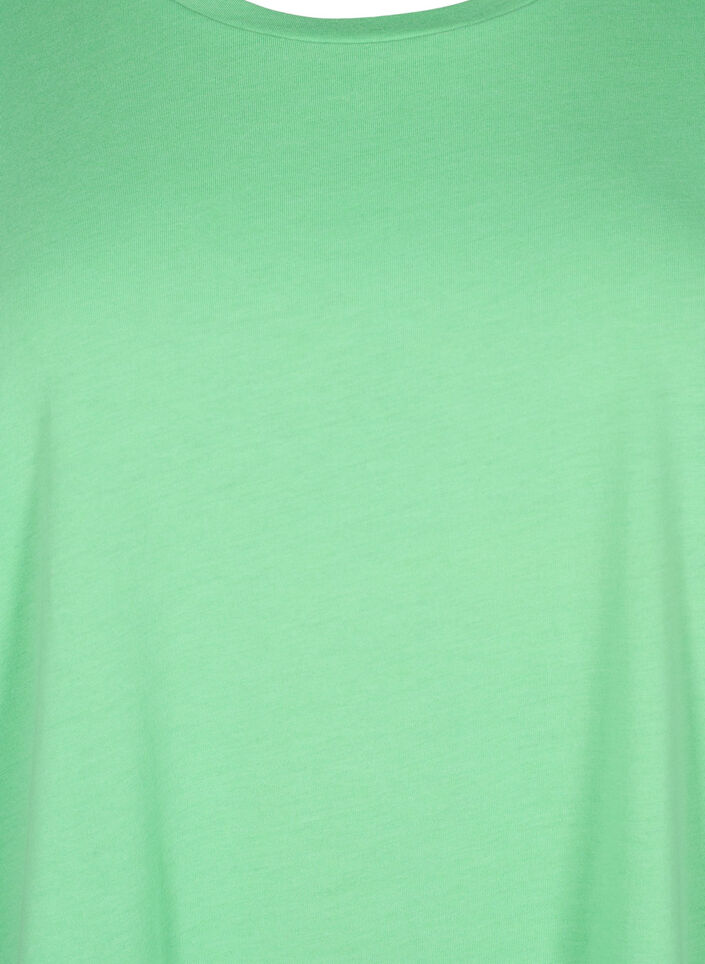 Short sleeved cotton blend t-shirt, Green, Packshot image number 2