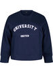 Sweatshirt with embossed text design, Blue, Packshot image number 0