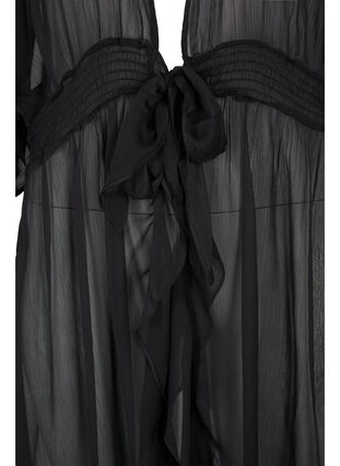 Short-sleeved beach kimono, Black, Packshot image number 2