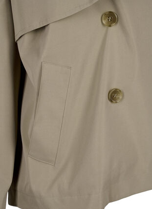 Short trench coat with snap button closure, Coriander, Packshot image number 3