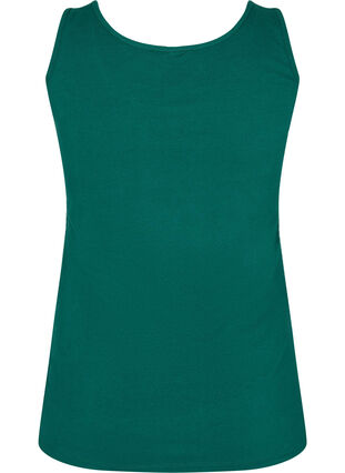 Solid color basic top in cotton, Evergreen, Packshot image number 1