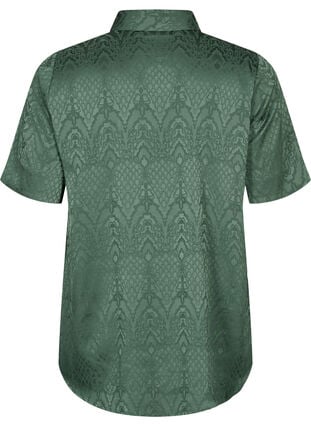 Long shirt with textured pattern, Duck Green, Packshot image number 1