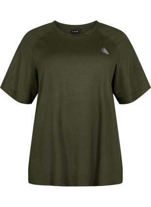 Short-sleeved training t-shirt with round neck, Forest Night, Packshot image number 0