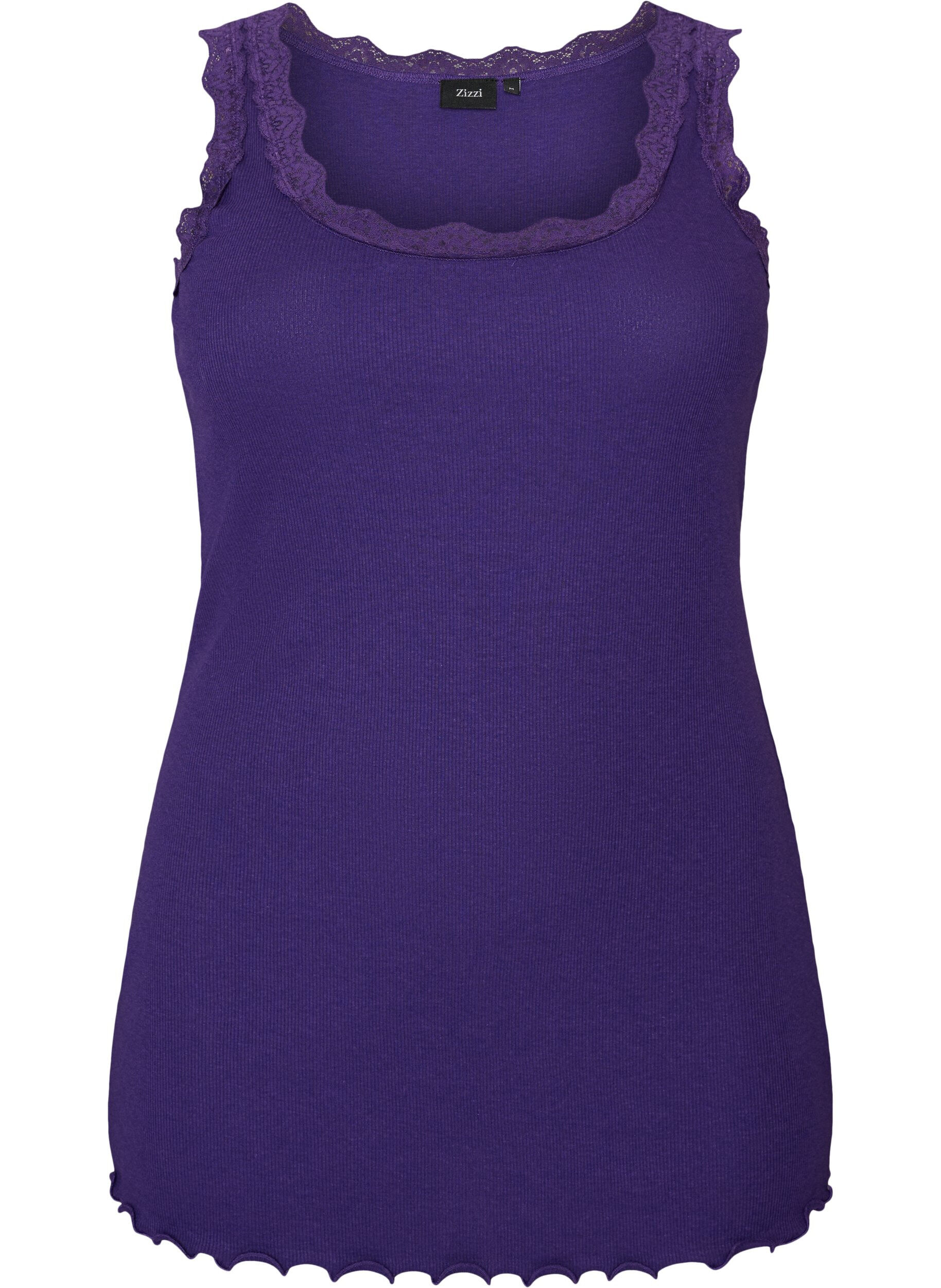 ZizzifashionTop with lace trim, Purple, Packshot image number 0