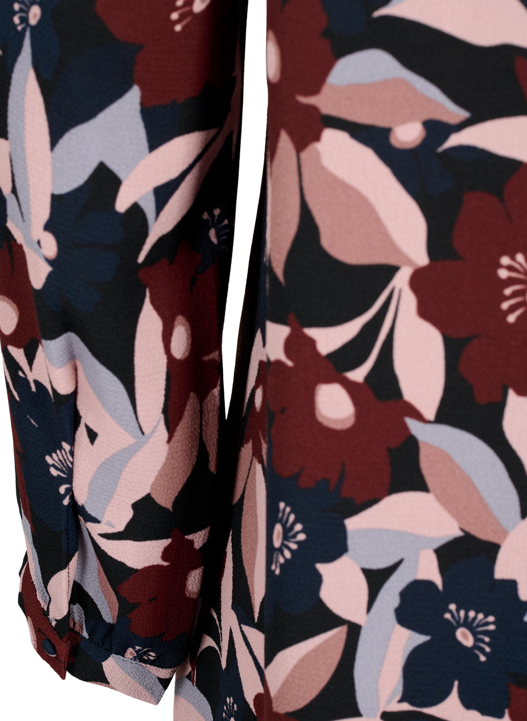 Zizzifashion V-neck dress with print, Black R. Flower AOP, Packshot image number 3