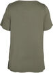 Short-sleeved viscose tunic with snow details, Dusty Olive, Packshot image number 1