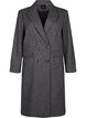 Long wool coat with herringbone pattern, Dark Grey Melange, Packshot image number 0