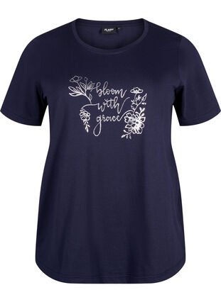 FLASH - T-shirt with motif, Navy Blazer Bloom, Packshot image number 0