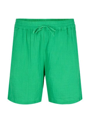 Cotton muslin shorts with pockets, Jolly Green, Packshot image number 0