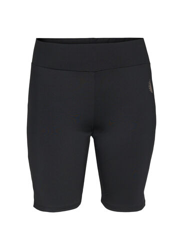 Tight fitted training shorts, Black w. Deep Taupe, Packshot image number 0
