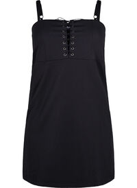 Form-fitting dress with cord detail