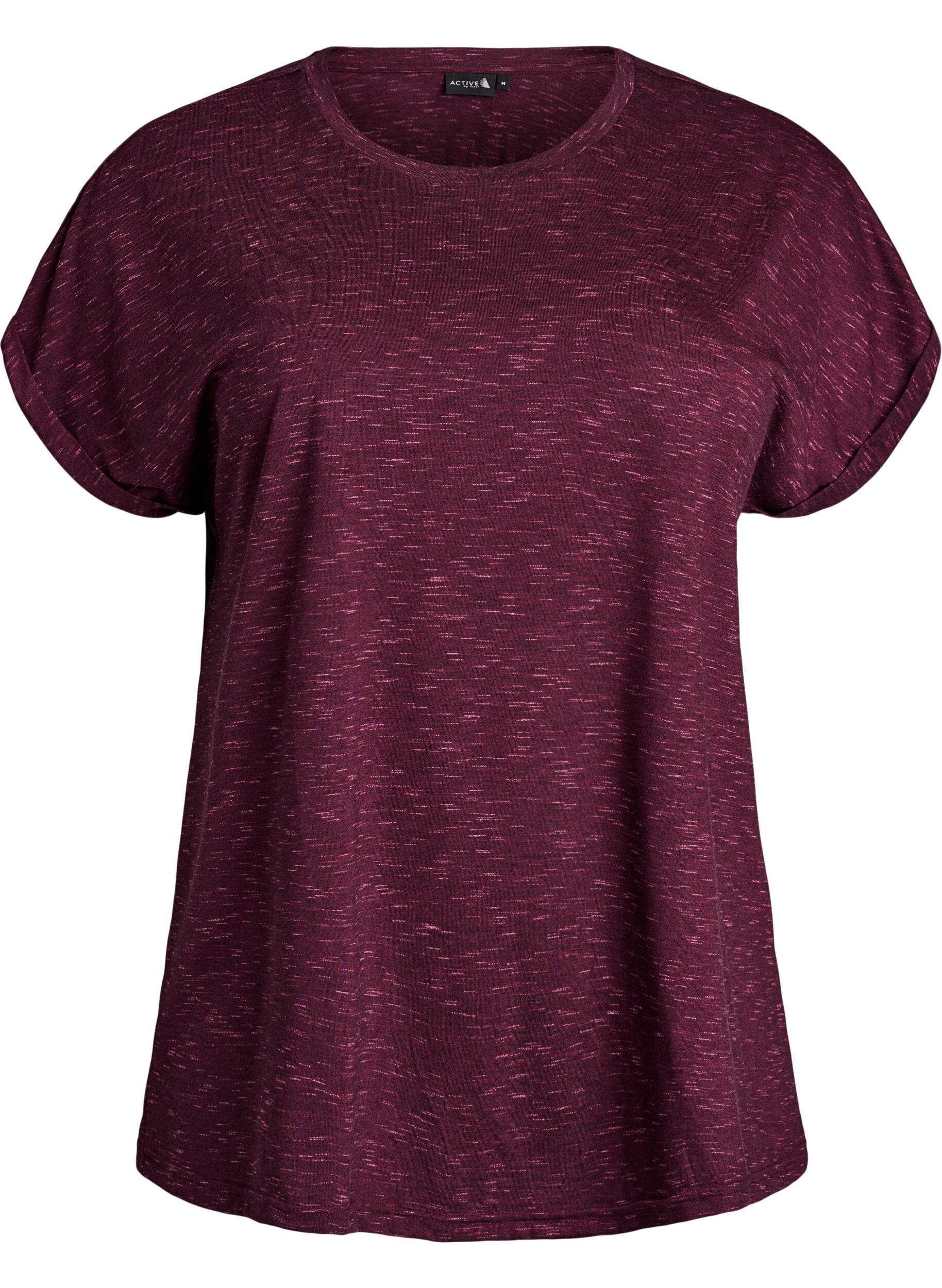 Zizzifashion Loose workout t-shirt with short sleeves, Dark Bordeaux, Packshot image number 0