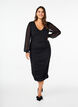 Midi mesh dress with drapes, Black, Model image number 0