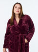 Robe in soft velour with pockets, Dark Bordeaux, Model image number 2