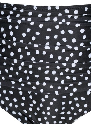 Extra high-waisted bikini bottom with print, Black White Dot, Packshot image number 2