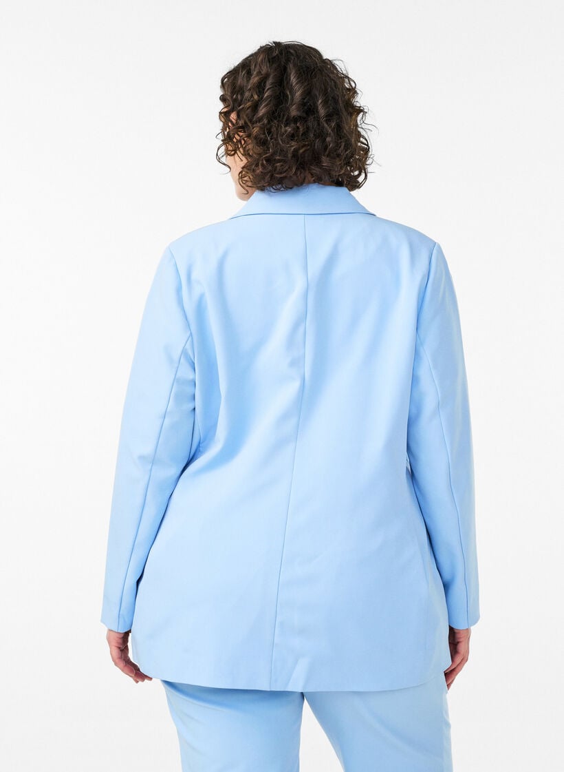 Classic blazer with button fastening, Light Blue, Model image number 2