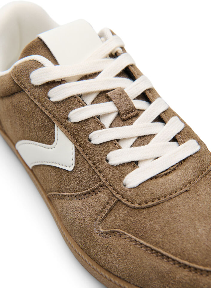 Faux suede sneakers, Brown, Packshot