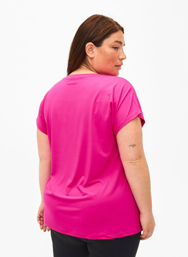 Short-sleeved training t-shirt, Neon Pink Glo, Model image number 1