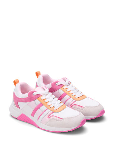 Wide fit trainers, White Pink, Packshot image number 1