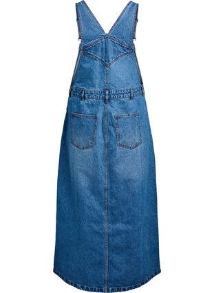 Midi denim overall dress - Blue - Sz. 40-64 - Zizzifashion Midi denim overall dress - Blue - Sz. 40-64 - Zizzifashion