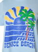 Cotton T-shirt with print, Blue, Packshot image number 2