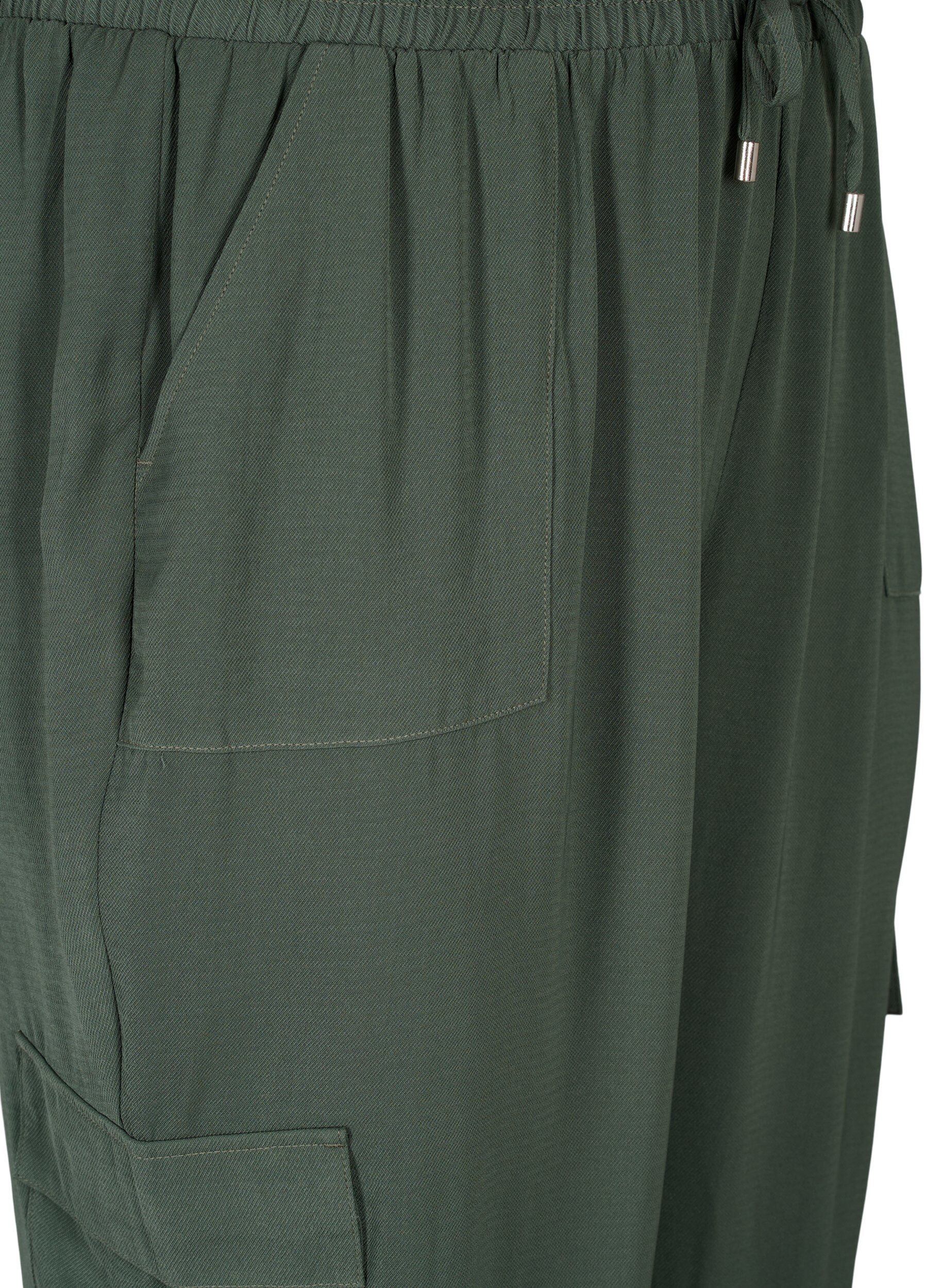 Zizzifashion Trousers with cargo pockets, Thyme, Packshot image number 2