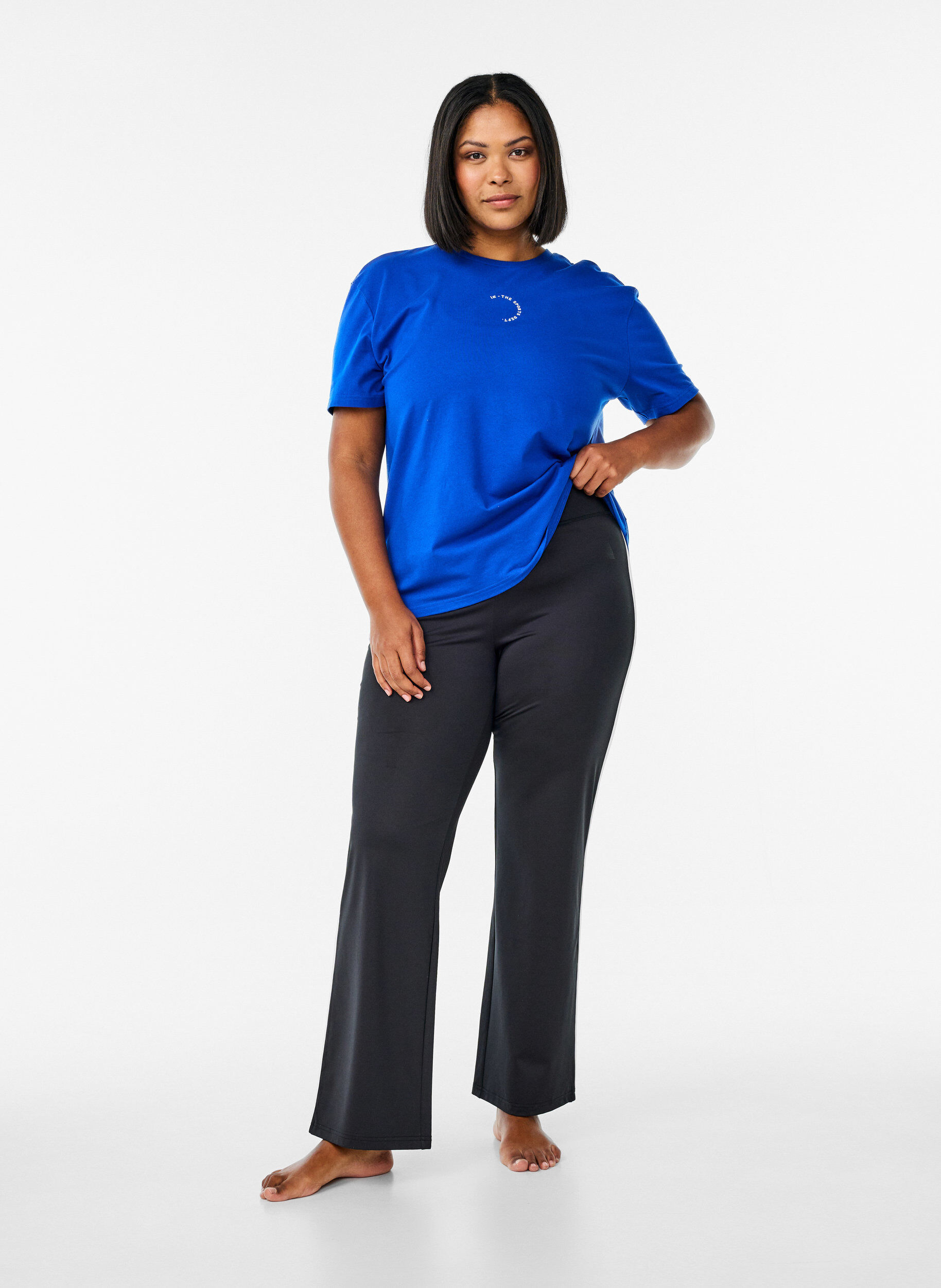 ZizzifashionSporty T-shirt in organic cotton, Blue, Model image number 1