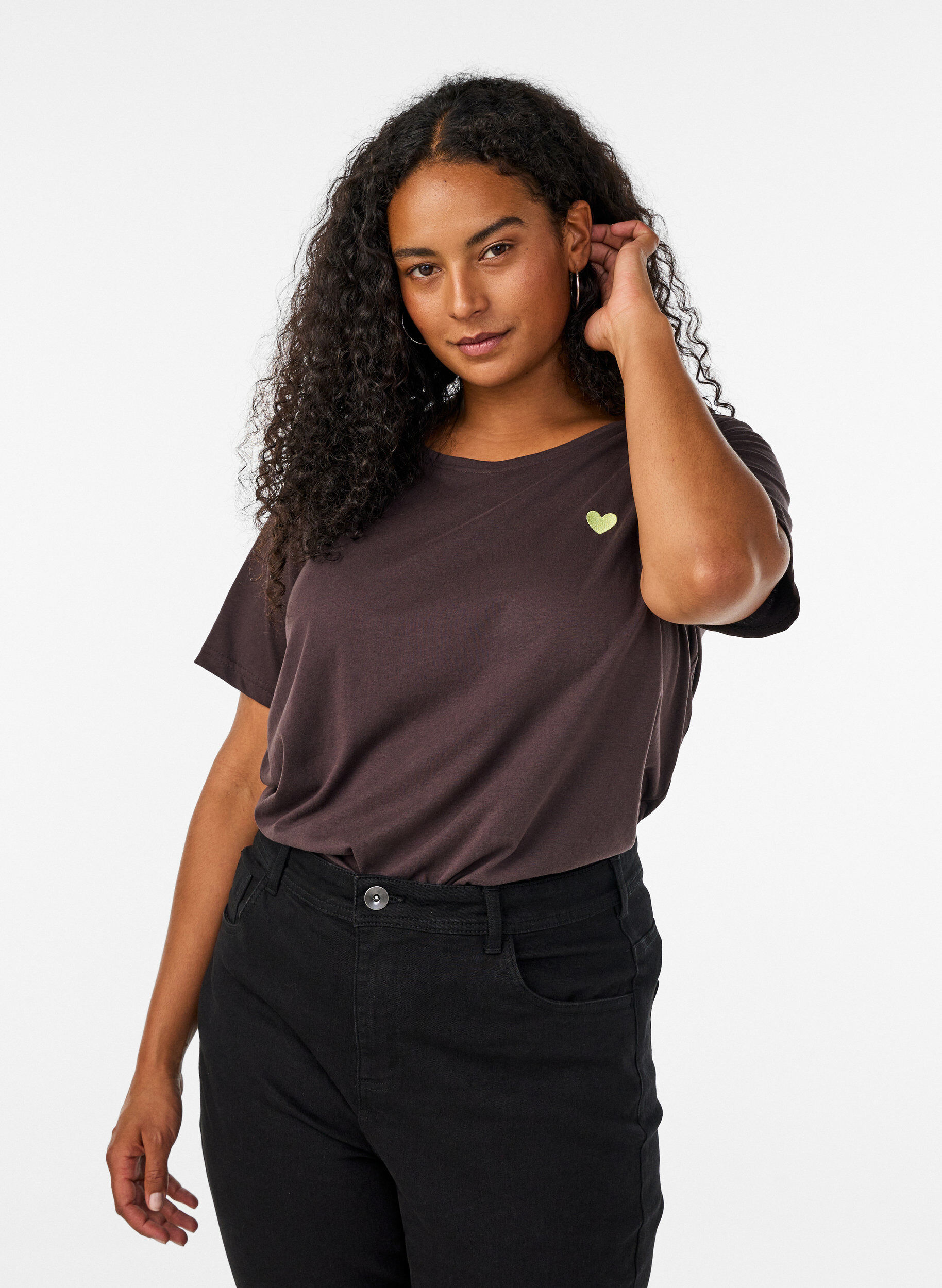 ZizzifashionT-shirt with motif, Brown, Model image number 0