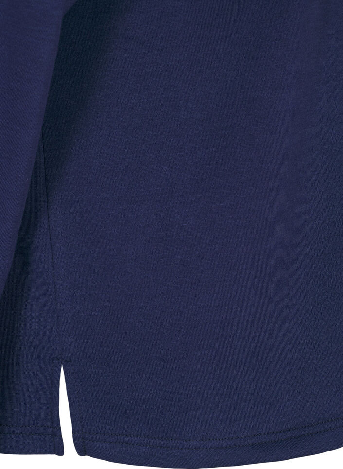 Short sweatshirt with pearl details, Blue, Packshot image number 3