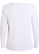 Long-sleeved t-shirt with V-neck and buttons, White, Packshot image number 1