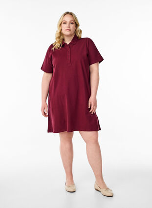 Short A-line polo dress - Dark Bordeaux - Sz. 40-64 - Zizzifashion Short A-line polo dress - Dark Bordeaux - Sz. 40-64 - Zizzifashion