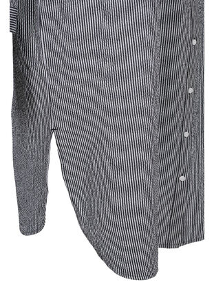 Striped cotton shirt dress, Black Stripe, Packshot image number 3