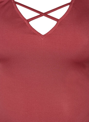 Swimsuit with ruffle sleeves, Earth Red, Packshot image number 2