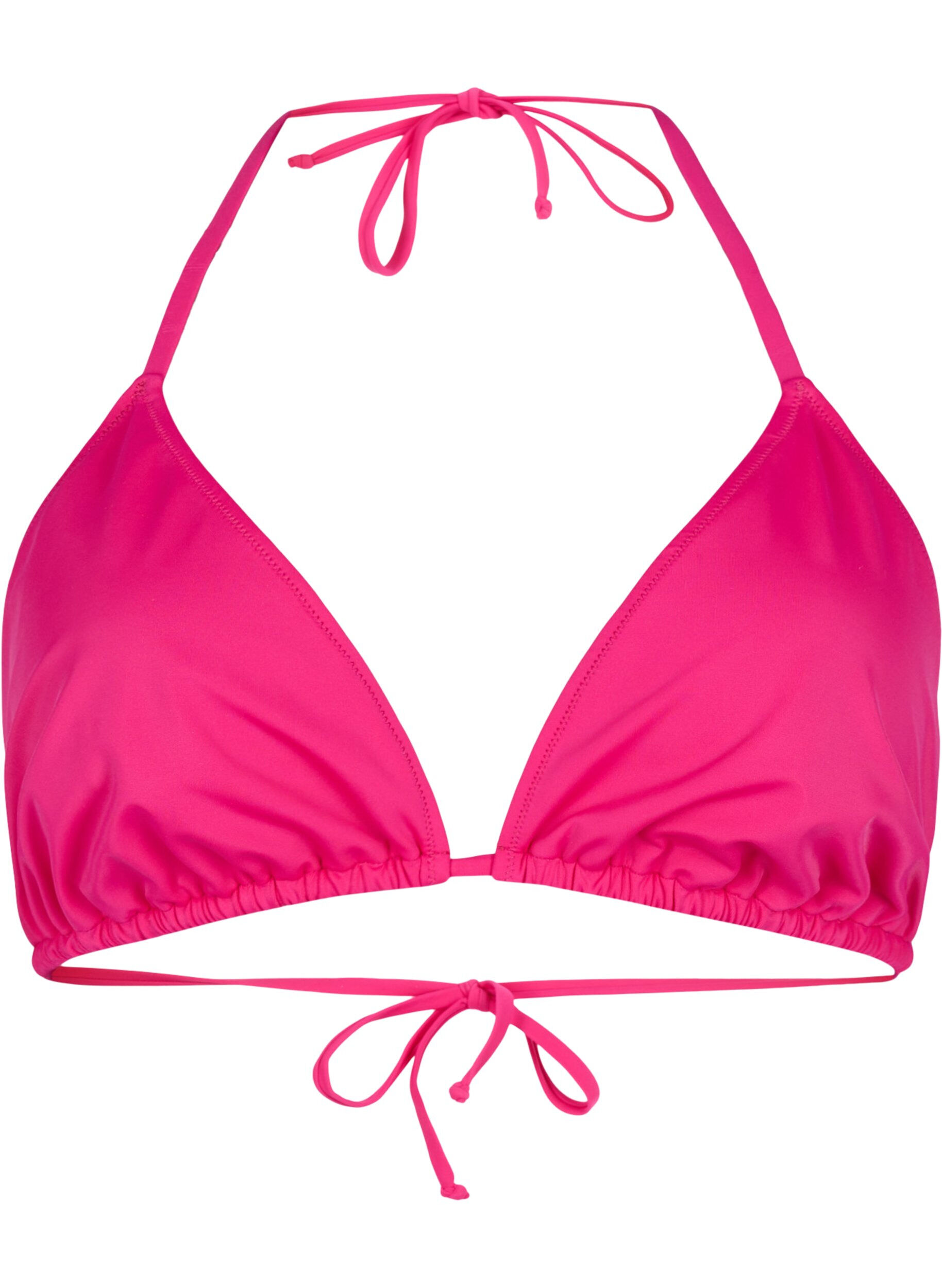 Zizzifashion Solid color triangle bikini top, Pink, Packshot image number 0